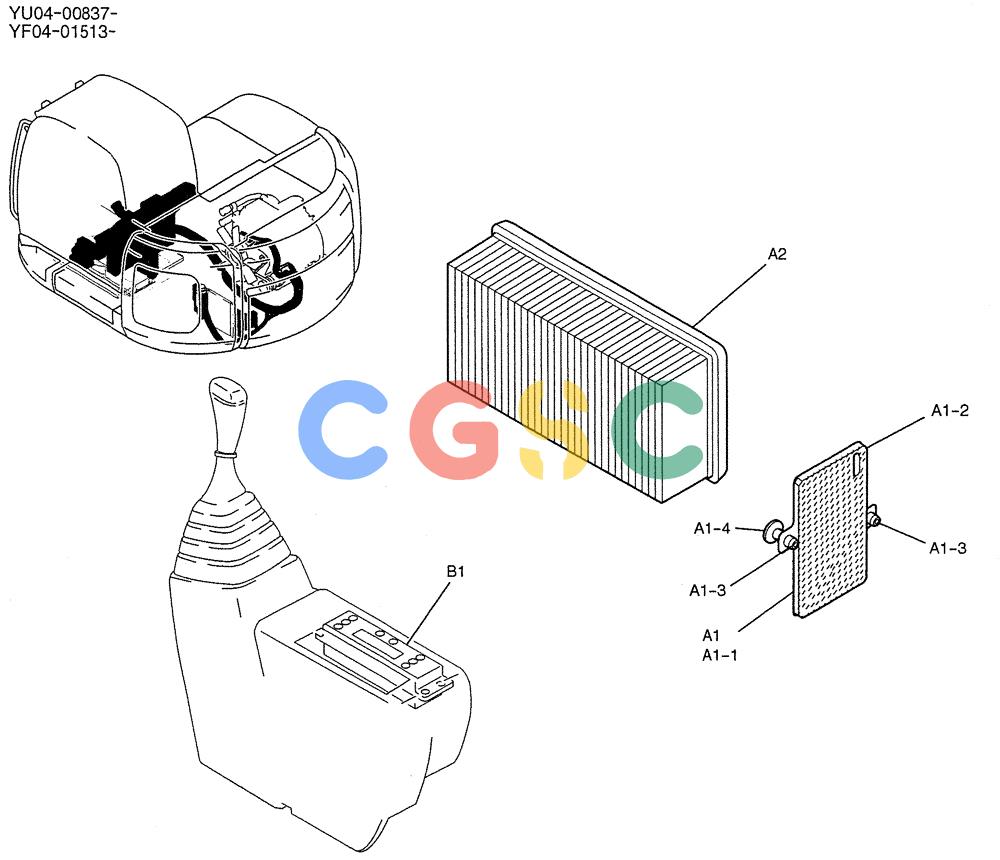 纽荷兰零件查询(E235SRLC) - CRAWLER EXCAVATOR BTW YU04-00837 - YU04-01417 (01-057) - FILTER ASSY, AIR New Holland Constructuion