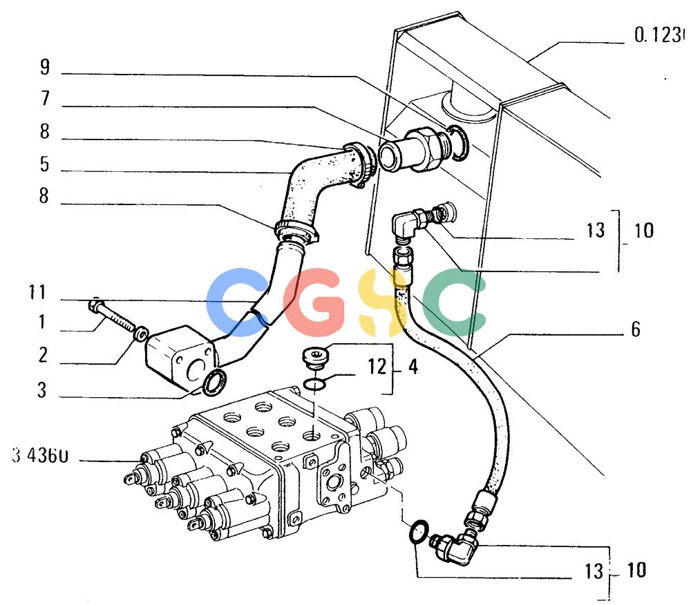 纽荷兰零件查询(FD14E) - CRAWLER DOZER (3.4340[002]) - HYDRAULIC SYSTEM PIPING New Holland Constructuion