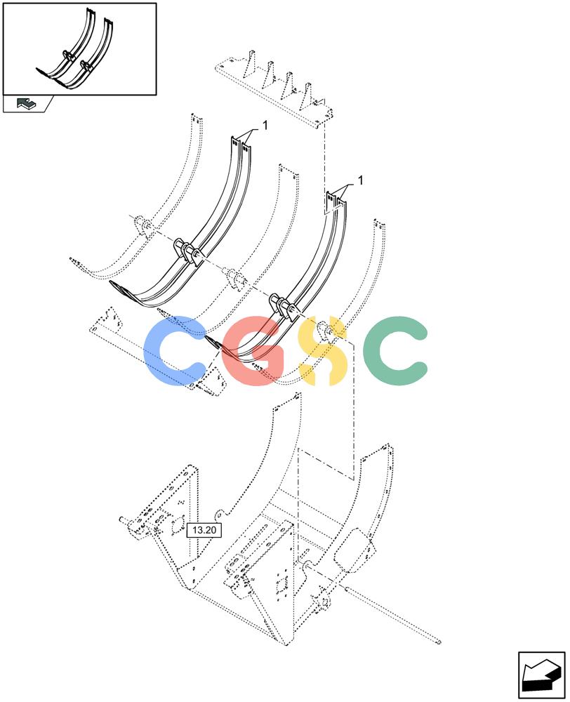 凯斯零件查询(LB433S) - BIG RECTANGULAR BALER (9/08-12/12) (13.44[01]) - SPECIAL CROP UPPER STUFFER GUARD KIT Case Agriculture