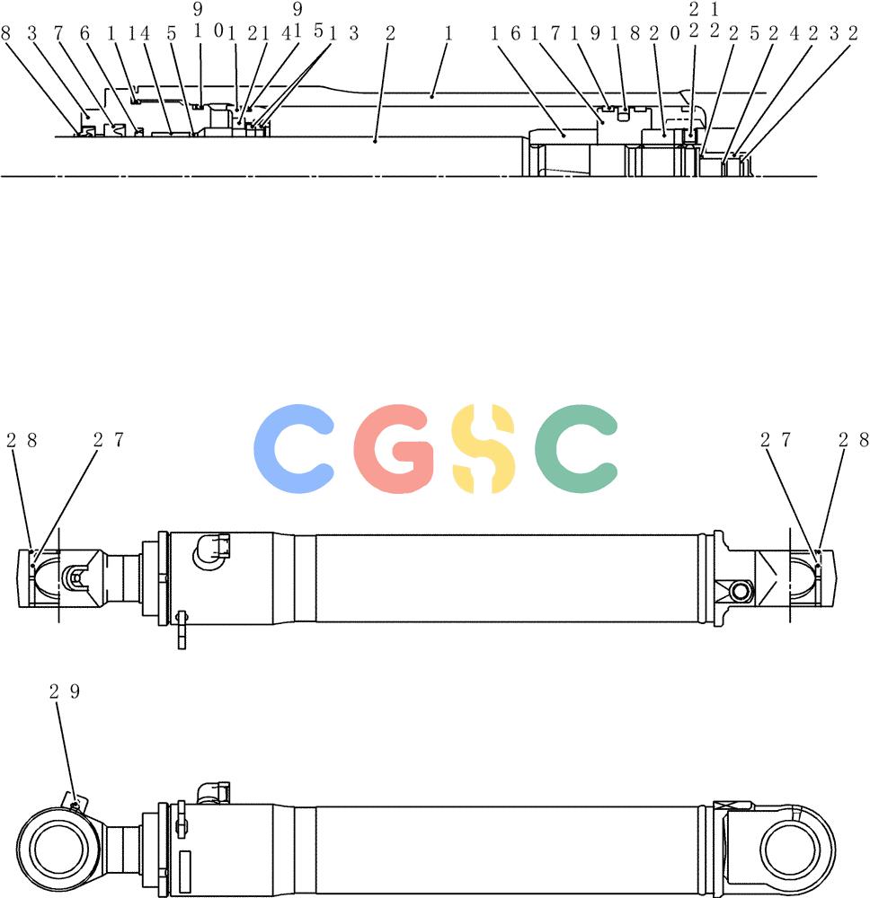 纽荷兰零件查询(E80BMSR) - CRAWLER EXCAVATOR ASN LF05-04001 - (N8TA18060) (HC770[1]) - CYLINDER ASSY, SWING New Holland Constructuion