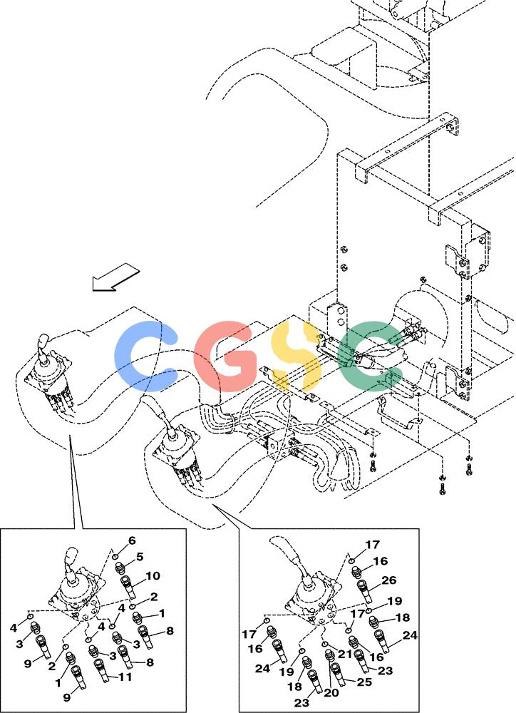 纽荷兰零件查询(E805) - CRAWLER EXCAVATOR (1/05-) (08-051-02[01]) - HYDRAULIC CIRCUIT - PILOT CONTROL LINES WITHOUT LOAD HOLD New Holland Constructuion