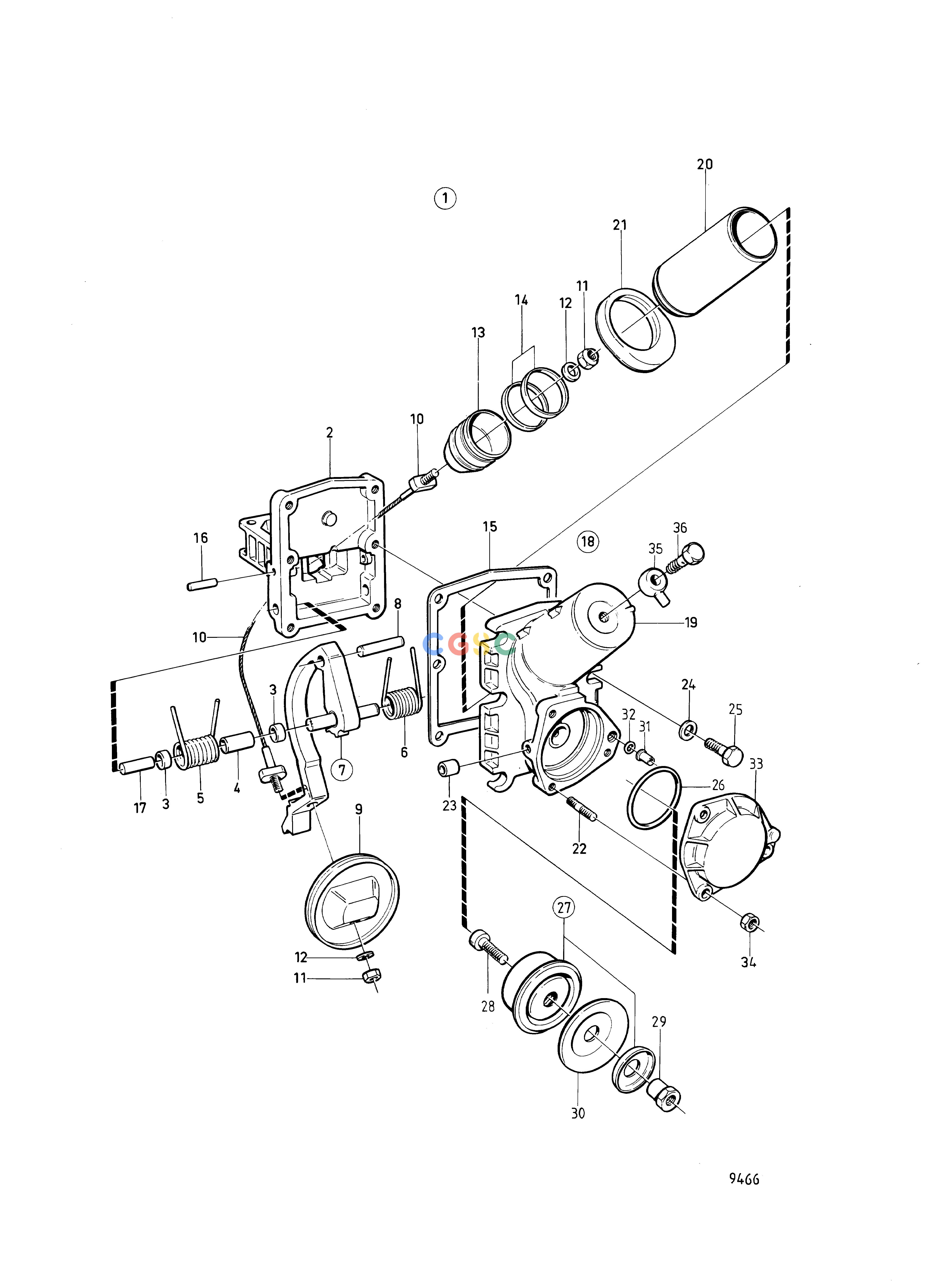 沃尔沃零件查询TAMD71B; TAMD73P-A; TAMD73WJ-AIntake and Exhaust SystemBy-pass Valve, Components: 863585EPC Volvo Penta Parts catalog