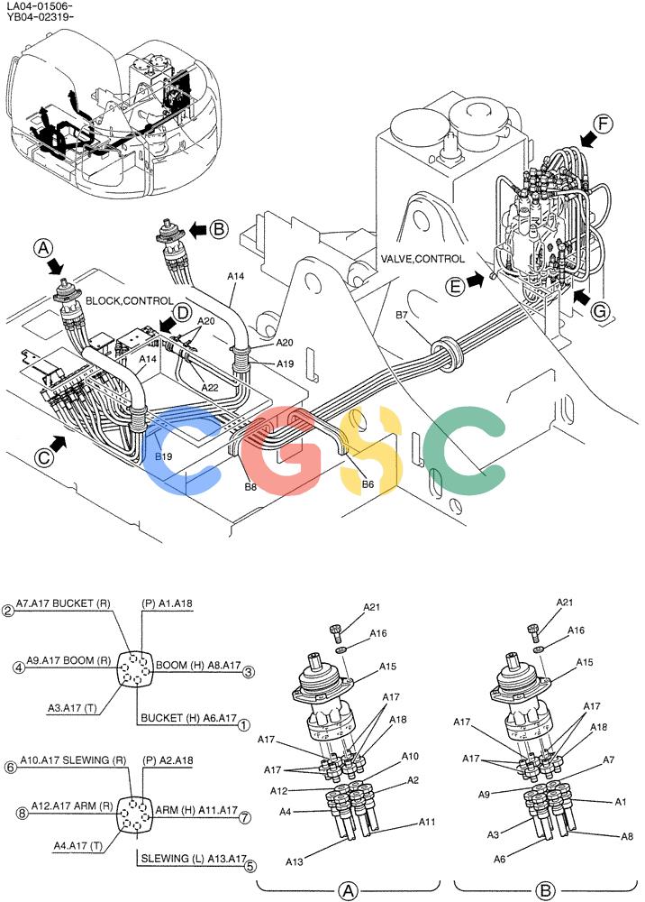纽荷兰零件查询(E200SRLC) - CRAWLER EXCAVATOR BTW LA04-01506 - LA04-01625 (01-029[01]) - CONTROL LINES, REMOTE New Holland Constructuion