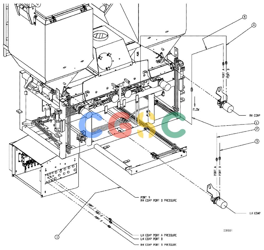 凯斯零件查询(810) - FLEX-AIR APPLICATOR - 2009 (9/09-12/11) (02-050) - HOSE GROUP, DOUBLE BIN, 37 & 50 CU. FT. Case Agriculture