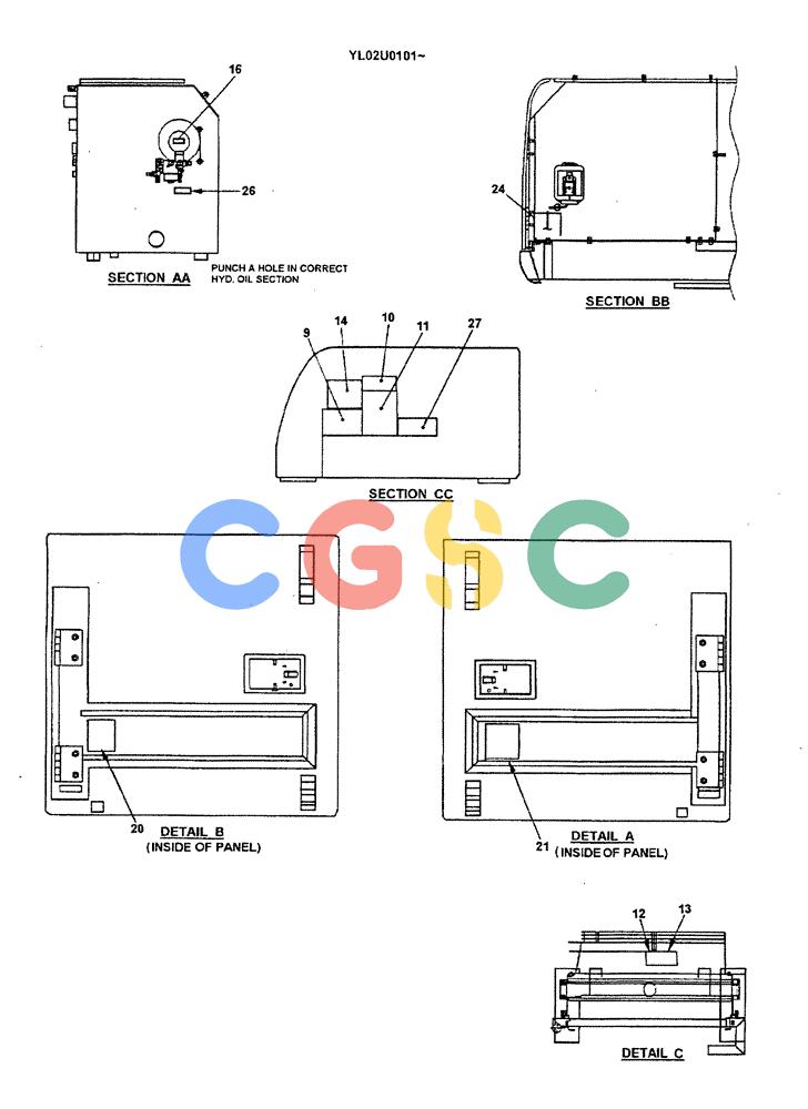 神钢零件查询(ED190LC) - BLADE RUNNER EXCAVATOR/DOZER BTW YL02U0101 - YL03U0135 (1/02-12/06) (05-001[03]) - NAME PLATE INSTAL Kobelco