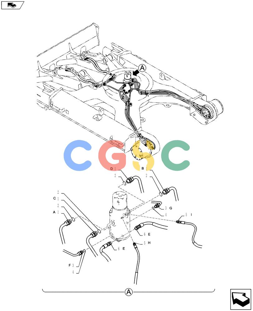 纽荷兰零件查询(E135BSRLC) - CRAWLER EXCAVATOR ASN YH06-08001 (02-014[00]) - HYDRAULIC LINES, SWIVEL New Holland Constructuion