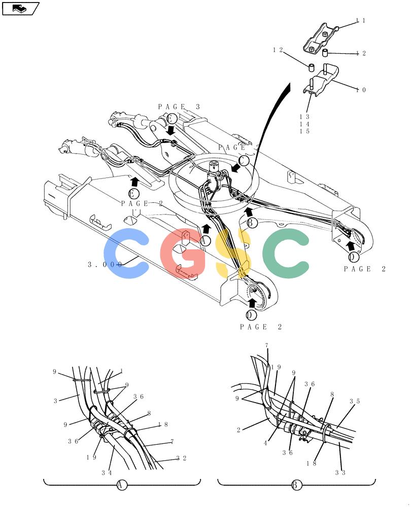 纽荷兰零件查询(E235BSR) - CRAWLER EXCAVATOR (5/07-) (3.071[01]) - TRAVEL PIPING (LOWER) - DOZER New Holland Constructuion