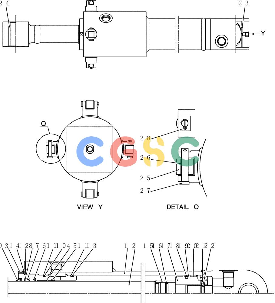 神钢零件查询(200-8) - EXCAVATOR S/N YN11-45001 - (1/06-12/09) (HC781-65-1) - CYLINDER ASSY (TELESCOPIC) Kobelco