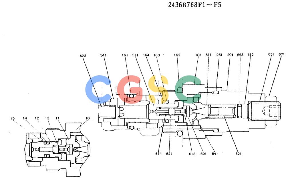 神钢零件查询(MD240BLC) - EXCAVATOR ASN LL1488 (1/80-12/06) (11-008) - VALVE ASSY, PORT RELIEF Kobelco
