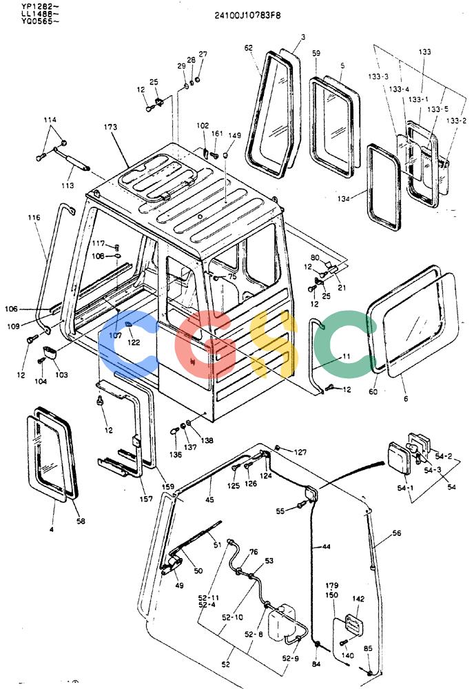 神钢零件查询(MD240BLC) - EXCAVATOR ASN LL1488 (1/80-12/06) (02-001[01]) - CAB ASSY Kobelco