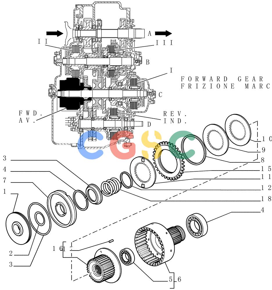 纽荷兰零件查询(DC180.B) - CRAWLER DOZER TIER 2 (3/03-) (1.211[15]) - TRANSMISSION - COMPONENTS New Holland Constructuion