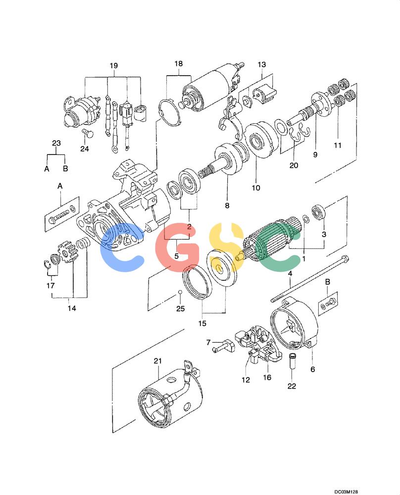 纽荷兰零件查询(E215) - CRAWLER EXCAVATOR (NA) - ASN N6DA21215 (1/06-) (04 -02[00]) - STARTER MOTOR New Holland Constructuion