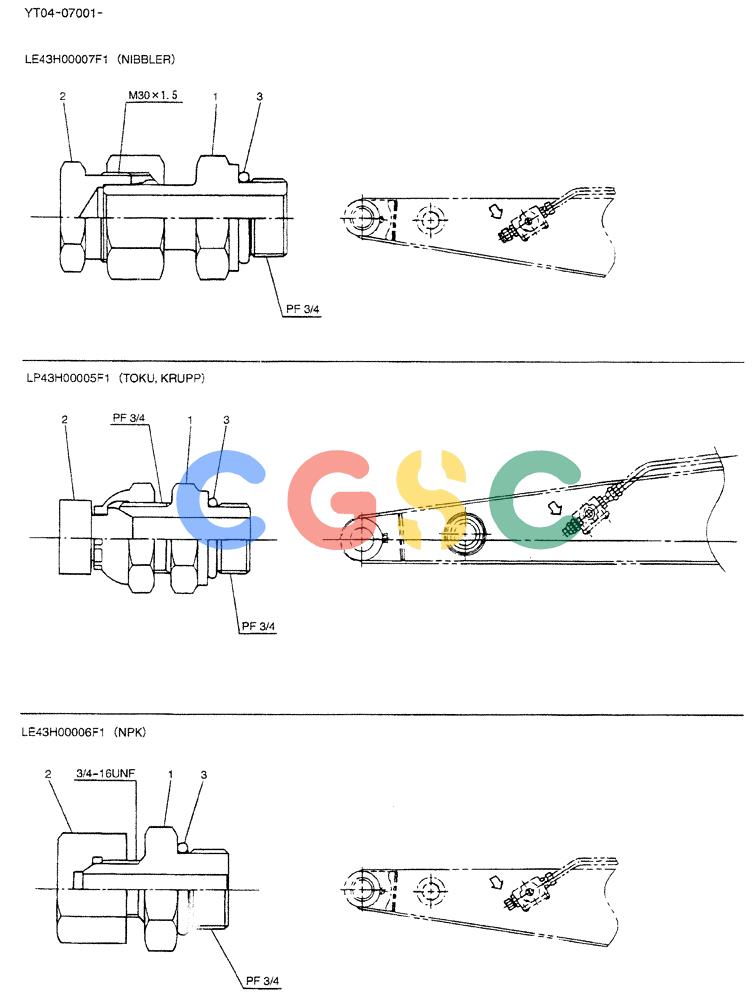 纽荷兰零件查询(BREAKER) - NIBBLER/BREAKER ATTACHMENT - E70SR ASN YT04-07001 (02-029) - CONNECTOR ASSY New Holland Constructuion