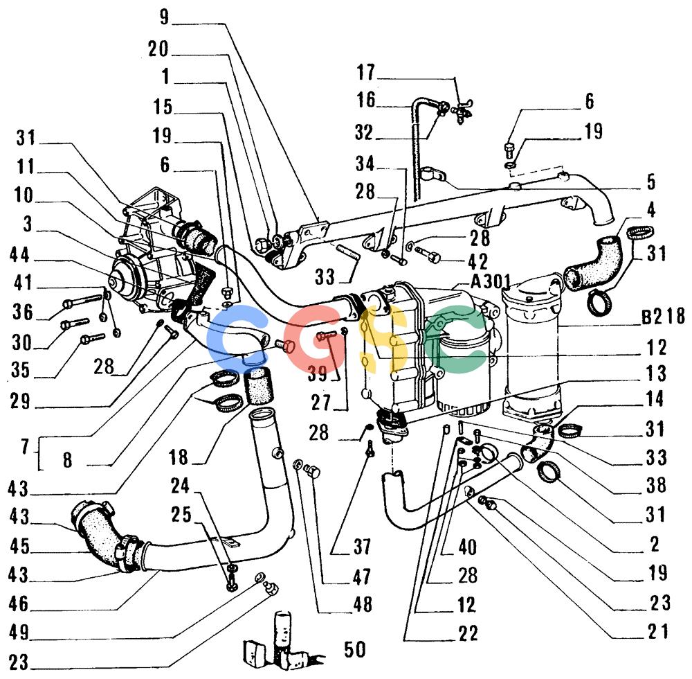 纽荷兰零件查询(FL14E) - CRAWLER LOADER (A4.02[002]) - WATER PUMP AND LINES New Holland Constructuion