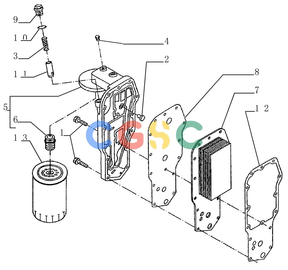 纽荷兰零件查询(FD145) - CRAWLER DOZER (N.A. VERSION) (10/98-) (0.313[01]) - HEAT EXCHANGER - OIL FILTER New Holland Constructuion