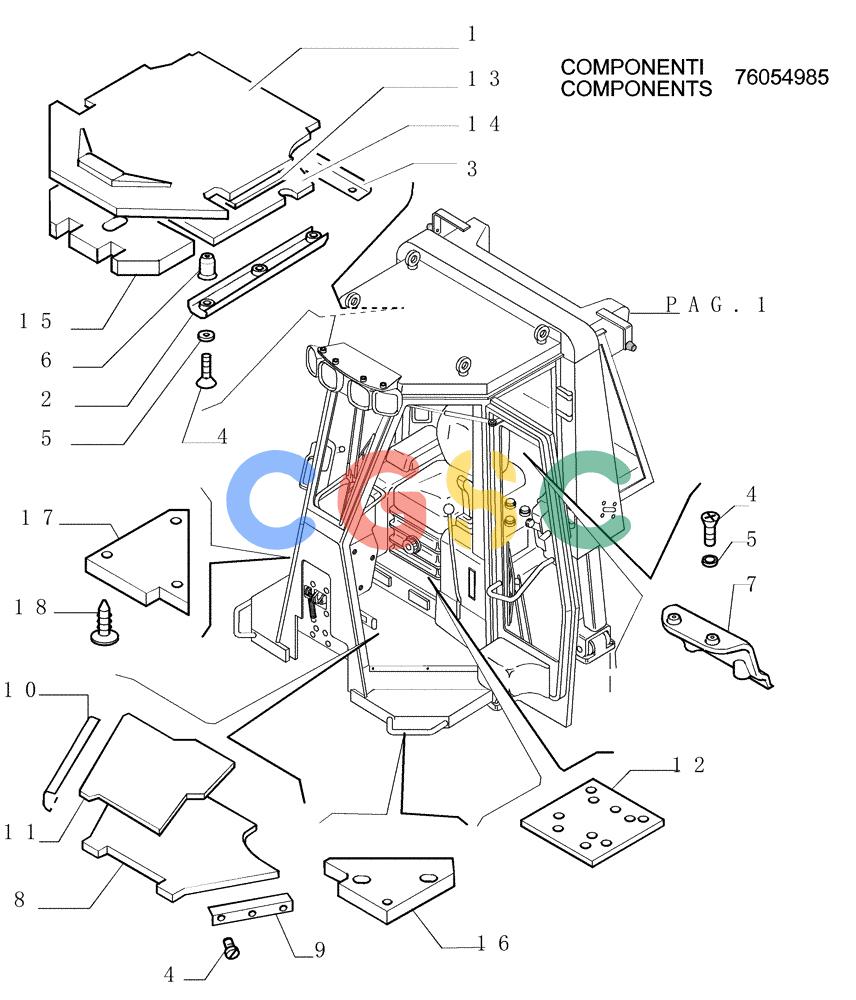 纽荷兰零件查询(DC150PS) - CRAWLER DOZER (9.652[17]) - ROPS CAB - COVERING - - OPTIONAL CODE 76076873 New Holland Constructuion