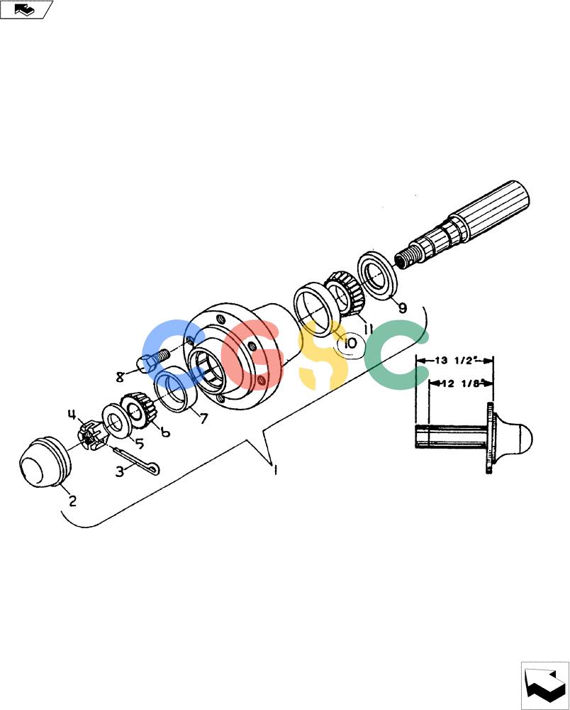 凯斯零件查询(4100 II) - DMI APPLICATOR - 1990 (1/90-12/95) (44.100.04) - 888 HUB & SPINDLE ASSY Case Agriculture