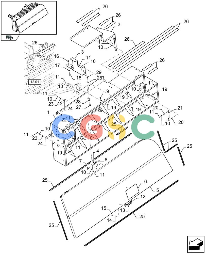 凯斯零件查询(LB433S) - BIG RECTANGULAR BALER (9/08-12/12) (08.08[01]) - TWINE BOXES LH Case Agriculture