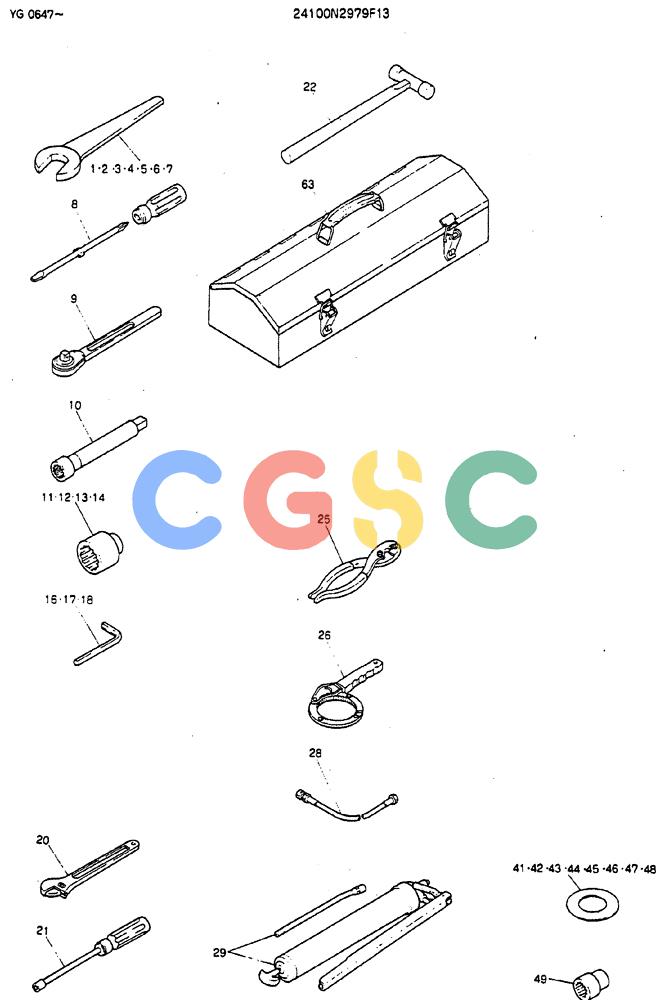 神钢零件查询(MD180LC) - EXCAVATOR ASN YG0647 (1/80-12/06) (10-003) - TOOL ASSY Kobelco