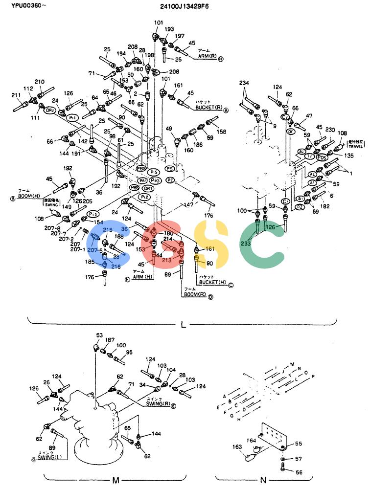 神钢零件查询(MD140C) - EXCAVATOR BTW YPU0301 - YPU0500 (1/80-12/06) (03-003[03]) - REMOTE-CONTROL ASSY Kobelco