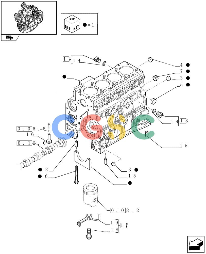 神钢零件查询(F4GE9484A J600) - ENGINE 504120790 - 87052264 (1/07-12/10) (0.04.0[01]) - CRANKCASE (2852189) Kobelco