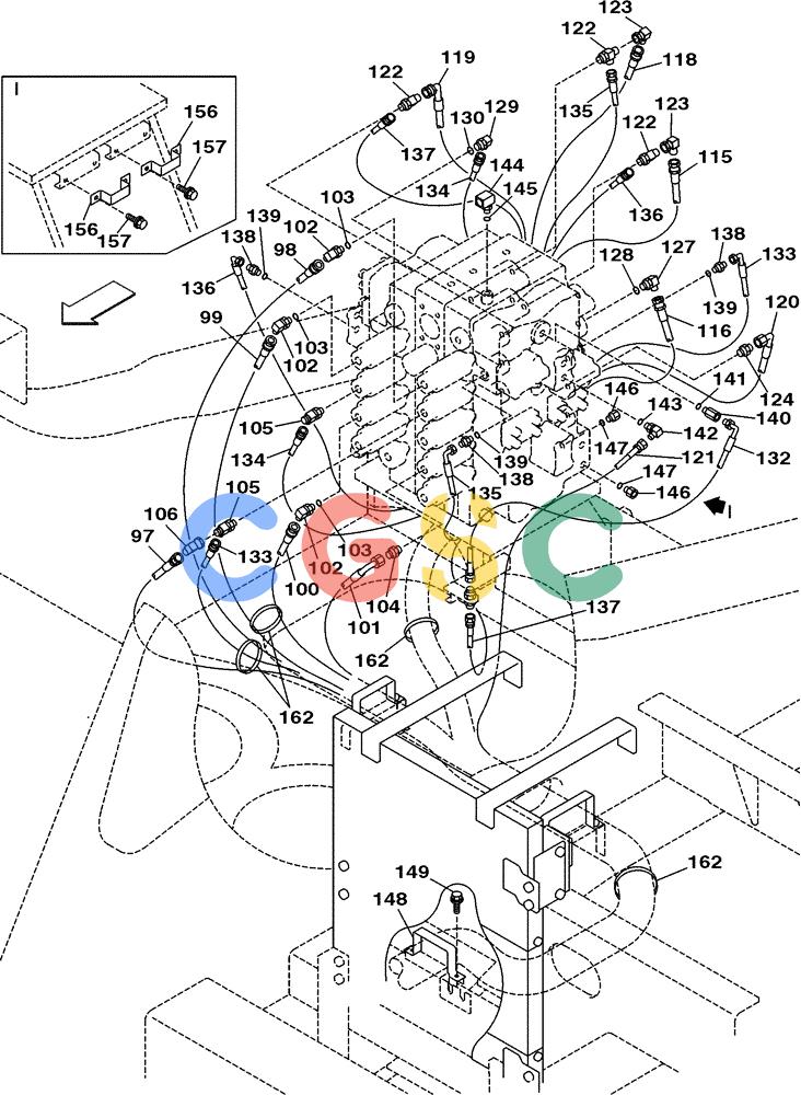 纽荷兰零件查询(E805) - CRAWLER EXCAVATOR (1/05-) (08-059-01[01]) - HYDRAULIC CIRCUIT - PILOT CONTROL LINES WITH LOAD HOLD New Holland Constructuion