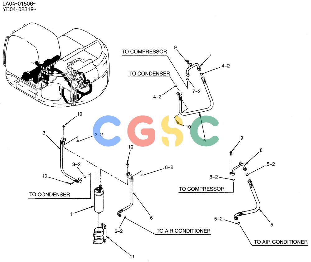 纽荷兰零件查询(E200SRLC) - CRAWLER EXCAVATOR BTW LA04-01506 - LA04-01625 (01-055) - DRIER ASSY, AIR New Holland Constructuion