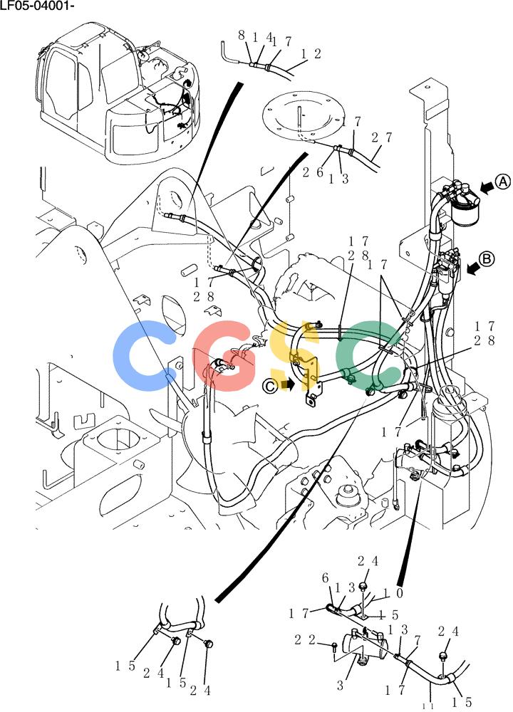 纽荷兰零件查询(E80BMSR) - CRAWLER EXCAVATOR ASN LF05-04001 - (N8TA18060) (052-01[1]) - FUEL LINES New Holland Constructuion
