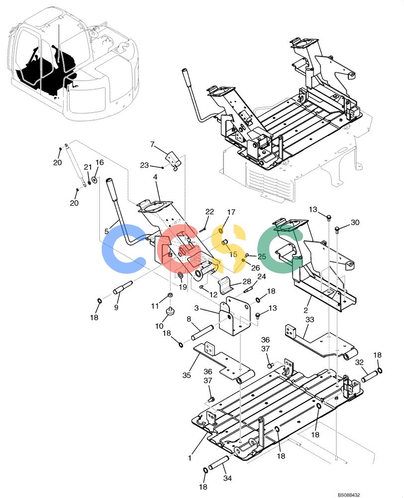 纽荷兰零件查询(E70BSR) - COMPACT CRAWLER EXCAVATOR BTW YT05-15001 - 18000 (NA) (4/08-) (02-26-02[00]) - CONTROL BOX ASSEMBLY (YB03M00036F1) New Holland Constructuion