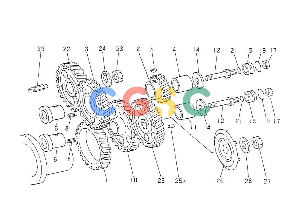 神钢零件查询(6D22-TC) - MITSUBISHI DIESEL ENGINE - K909A, K912A, K916, & K935 (1/76-12/06) (01-012) - TIMING GEAR Kobelco