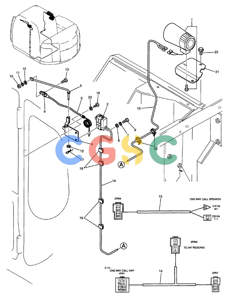 纽荷兰零件查询(E70) - MIDI CRAWLER EXCAVATOR (NA) (1/06-) (109) - CALL ASSEMBLY (SPEAKER), ONE-WAY New Holland Constructuion