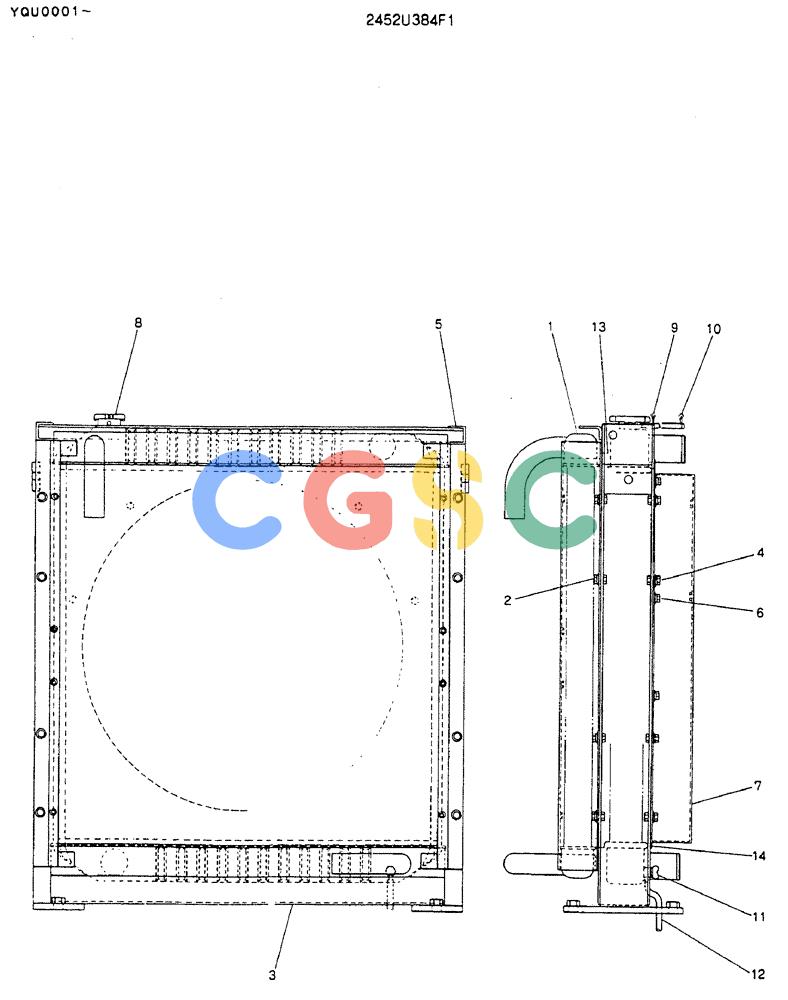 神钢零件查询(MD200BLC) - EXCAVATOR ASN YQU0001 (1/80-12/06) (05-005) - RADIATOR ASSY Kobelco