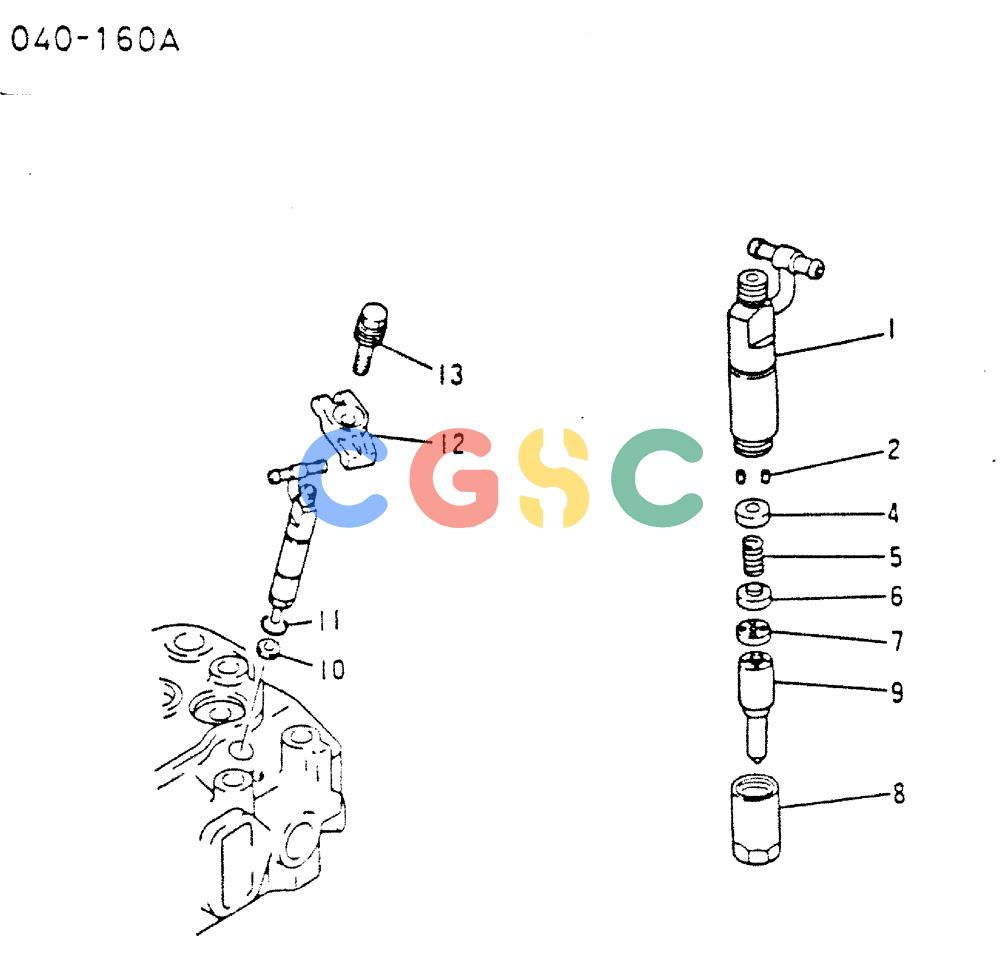 神钢零件查询(MD200C) - EXCAVATOR BTW YQU0701 - YQU2000 (1/80-12/06) (17-057) - FUEL INJECTION NOZZLE Kobelco