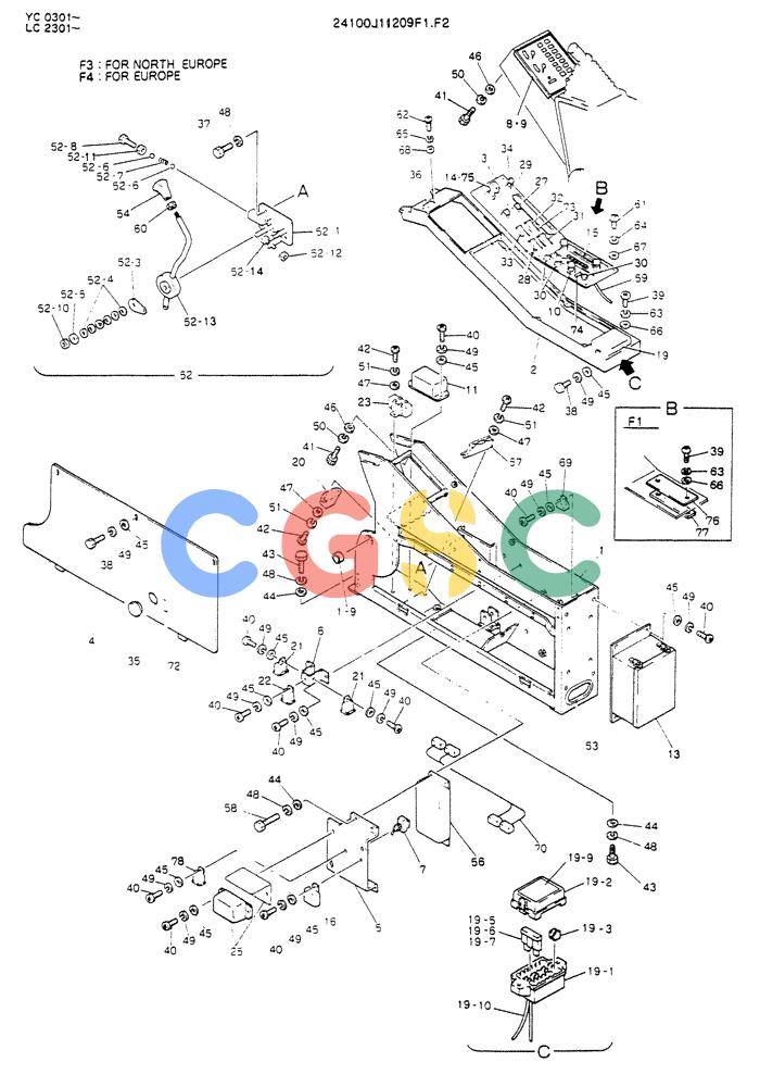 神钢零件查询(K912LC) - MARK II EXCAVATOR ASN YC-0301 (1/88-12/03) (05-013[01]) - PANEL ASSY, INST (FOR EXPORT) Kobelco