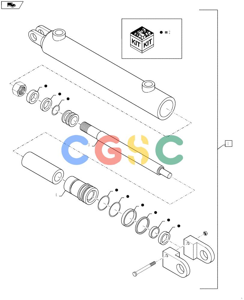 凯斯零件查询(810) - FLEX-AIR APPLICATOR - 2012 (2/12-) (35.911.01) - INNER BOOM FOLD CYLINDER Case Agriculture