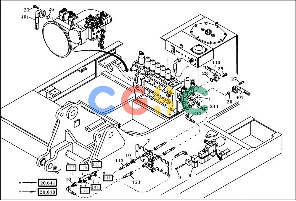 纽荷兰零件查询(EC160) - CRAWLER EXCAVATOR (4/99-) (20.310[002]) - HYDRAULIC SYSTEM HIGH PRESSURE HAMMER (S/N 716001-UP) New Holland Constructuion