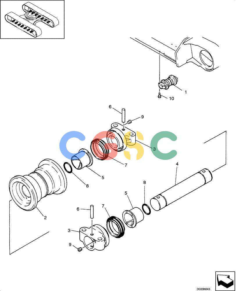 纽荷兰零件查询(EH160) - CRAWLER EXCAVATOR (9/03-) (05 -07[00]) - TRACK - ROLLER ASSY New Holland Constructuion