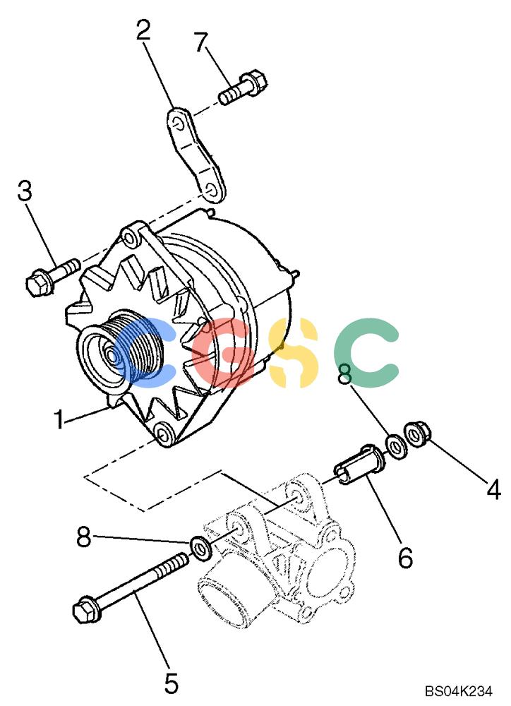 纽荷兰零件查询(DC95) - CRAWLER DOZER (8/04-) (04-04) - ALTERNATOR MOUNTING New Holland Constructuion