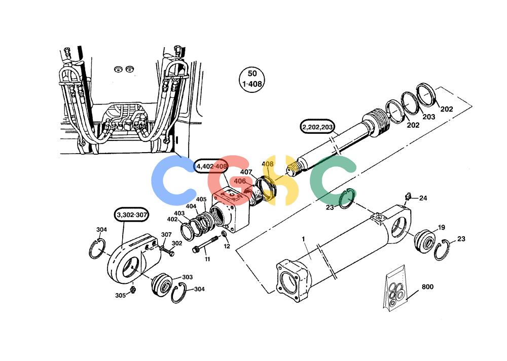 纽荷兰零件查询(EC130) - CRAWLER EXCAVATOR (4/99-) (24.022[001]) - BOOM CYLINDERS (S/N 11701-12057) New Holland Constructuion