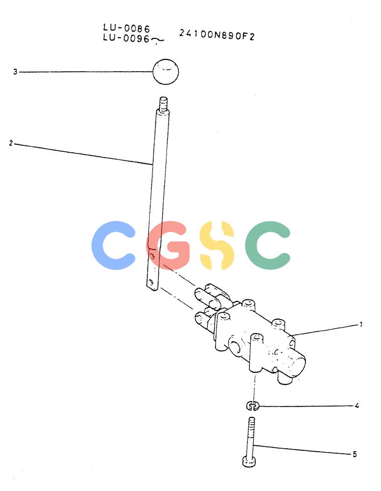 神钢零件查询(K935) - EXCAVATOR SUPPLEMENT ASN LU00154 (1/76-12/03) (03-012) - LEVER ASSY, CONTROL Kobelco
