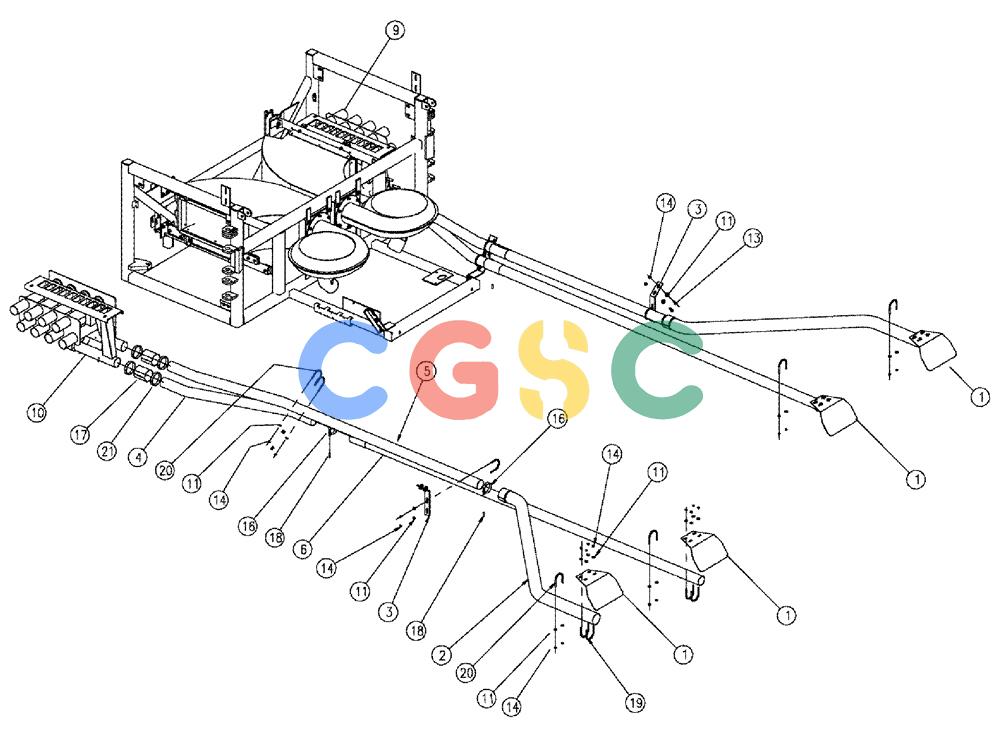 凯斯零件查询(810) - FLEX-AIR APPLICATOR - 2009 (9/09-12/11) (04-004) - TUBES GROUP, MID, 3.0", 60' Case Agriculture