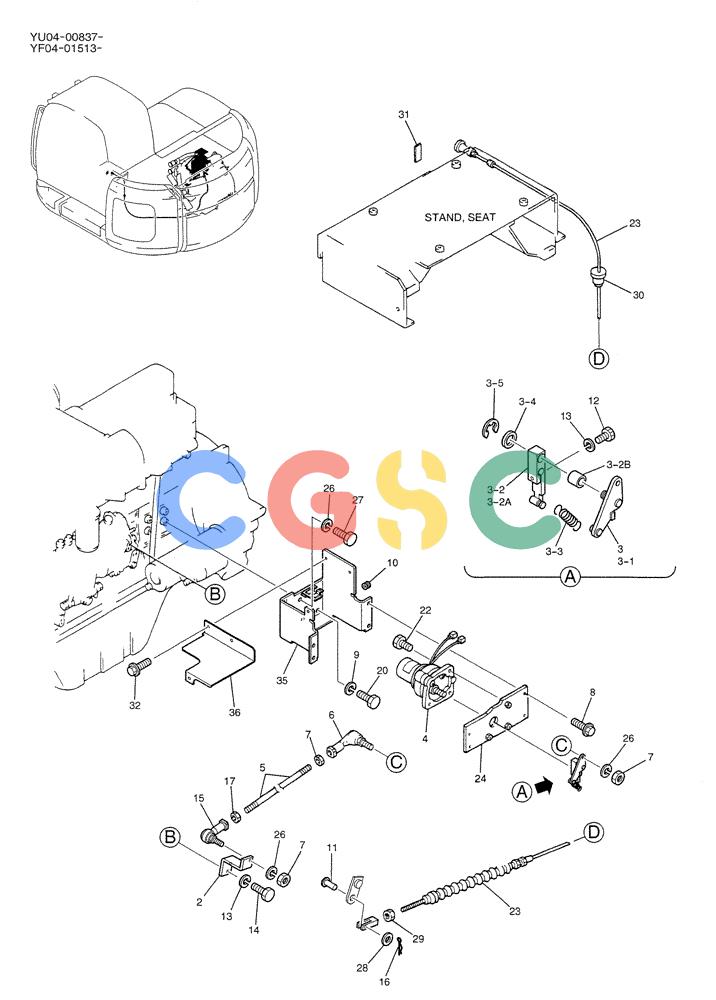 纽荷兰零件查询(E235SRLC) - CRAWLER EXCAVATOR BTW YU04-00837 - YU04-01417 (01-016) - CONTROL ASSY, ENGINE New Holland Constructuion
