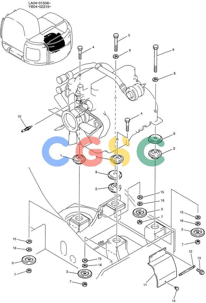 纽荷兰零件查询(E200SRLC) - CRAWLER EXCAVATOR BTW LA04-01506 - LA04-01625 (01-004) - ENGINE INSTAL New Holland Constructuion