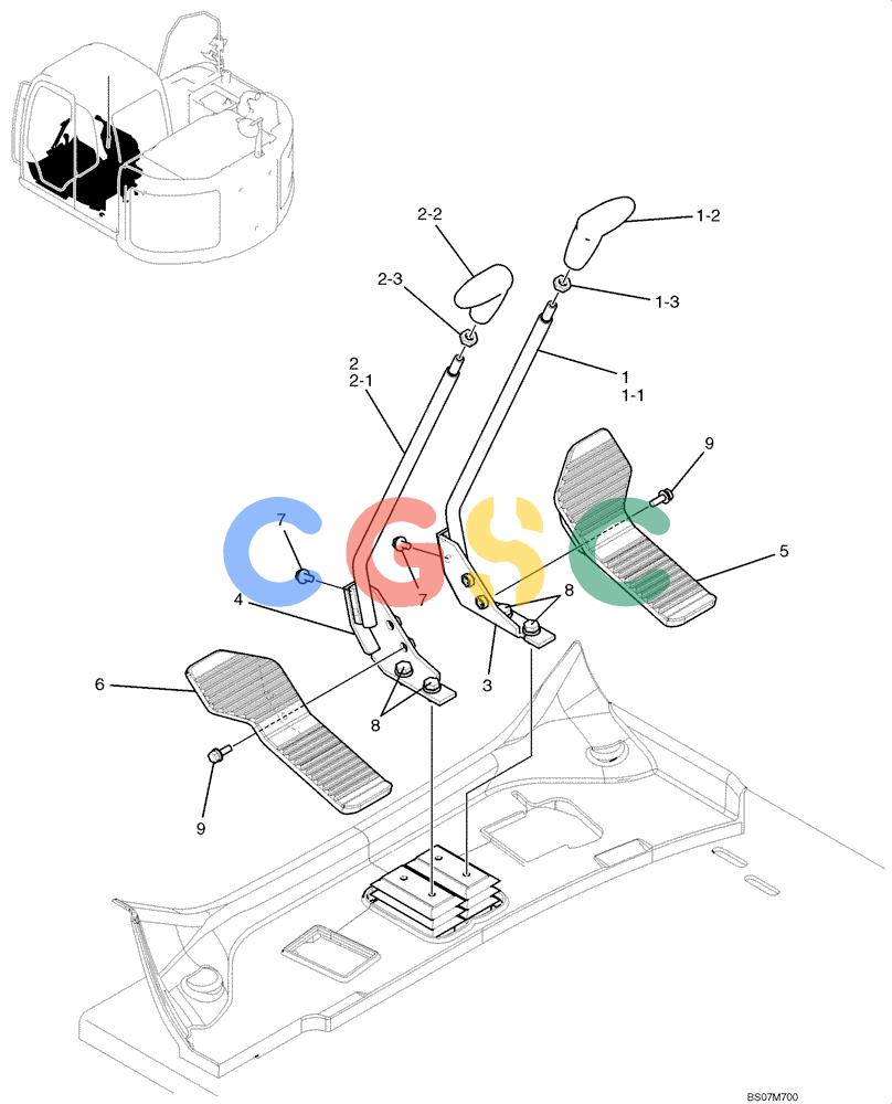 纽荷兰零件查询(E135B) - CRAWLER EXCAVATOR TIER 3 - ASN YH05-07001 (N8TA13006) (1/08-) (02-26[00]) - LEVER ASSEMBLY, PROPEL (YN50M00015F1) New Holland Constructuion
