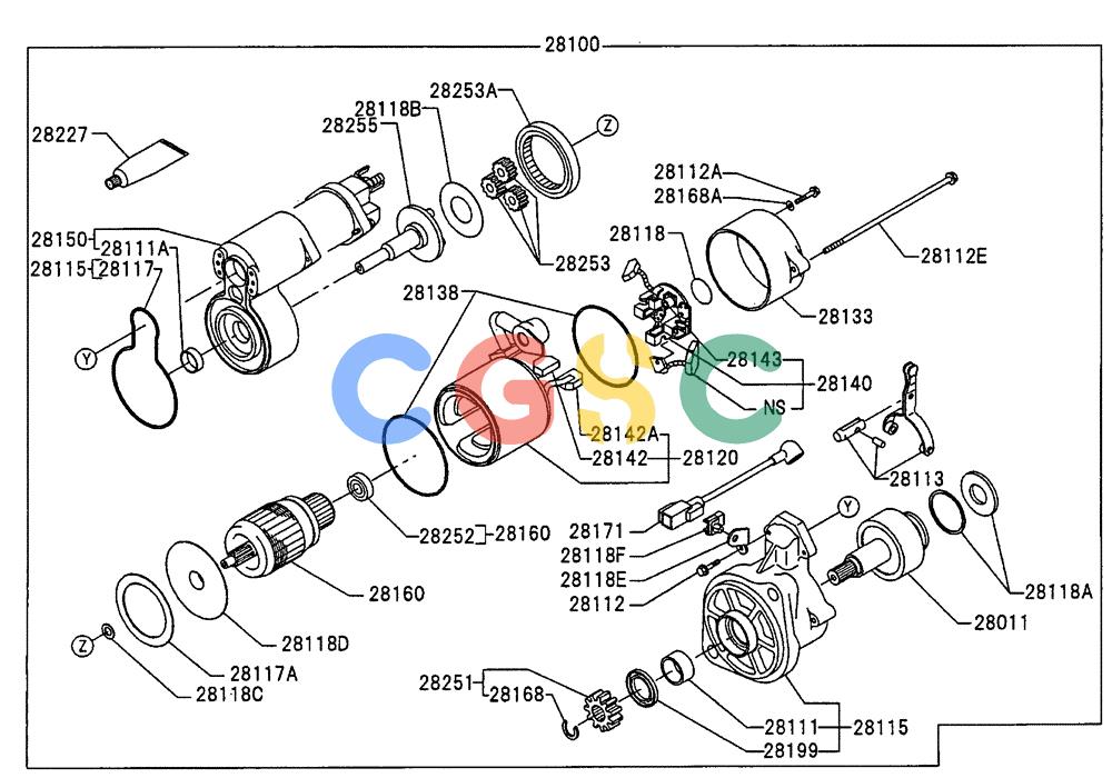 神钢零件查询(200-8) - EXCAVATOR S/N YN11-45001 - (1/06-12/09) (ENG-17-1) - STARTER MOTOR Kobelco