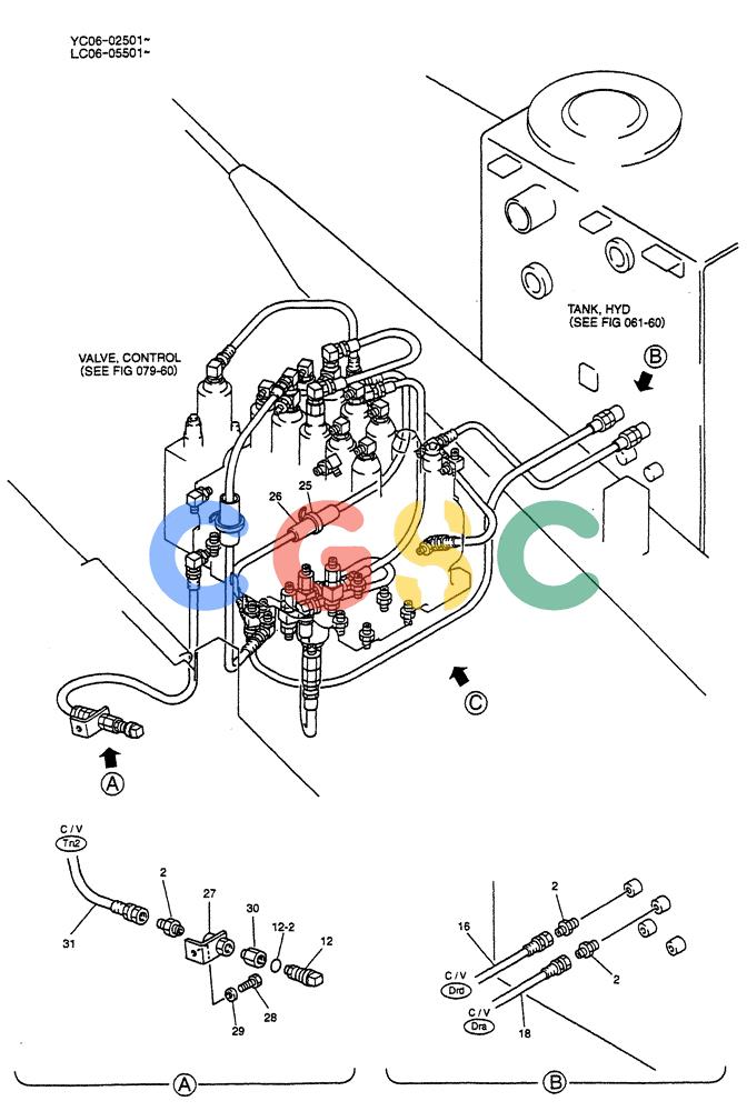 神钢零件查询(BREAKER) - NIBBLER/BREAKER ATTACHMENT - SK330, SK330LC DYNAMIC ACERA EXCAVATOR (9/04-) (01-019[01]) - CONTROL LINES, REMOTE (BREAKER) Kobelco
