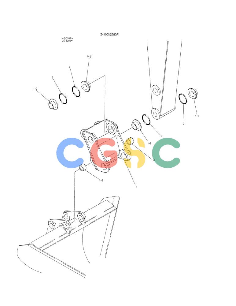 神钢零件查询(K907CLC) - EXCAVATOR BTW YG0101 - YG0500 (1/85-12/03) (09-023) - ADAPTER ASSY Kobelco