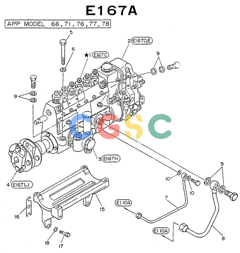 神钢零件查询(NE6(T)04) - NISSAN DIESEL ENGINE (1/86-12/98) (06-004) - PUMP FUEL INJECTION (FITTING PARTS) Kobelco