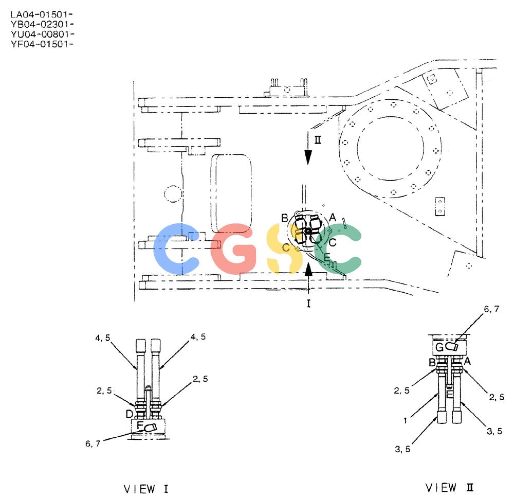 神钢零件查询(DOZER) - ATTACHMENT - SK235SR-1E, SK235SRNLC-1E, & SK235SRNLC-1ES (1/03-12/03) (01-005) - HYD LINES, SWIVEL Kobelco
