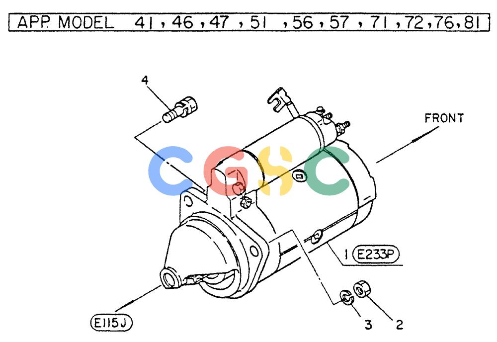 神钢零件查询(FD6T04) - NISSAN DIESEL ENGINE - LK500 (1/06-12/06) (07-003) - MOTOR-STARTING (FITTING PARTS Kobelco